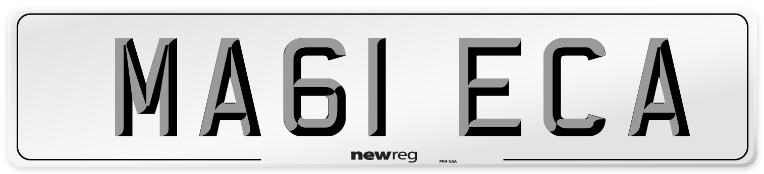 MA61 ECA Number Plate from New Reg